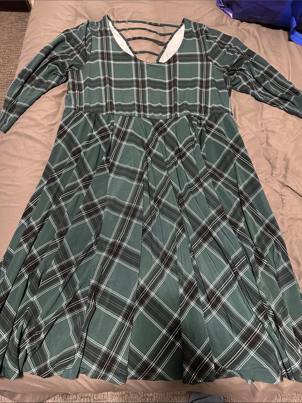torrid Green Plaid Maxi Dress with Strappy Back